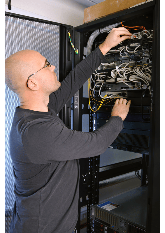 Checking ethernet cabling in comms cabinet